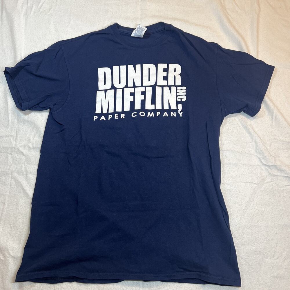 Dunder Mifflin Paper Company Navy T-Shirt Medium Delta Pro Weight “The Office”